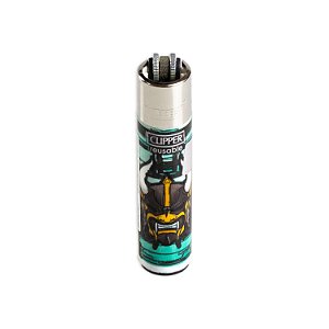 Isqueiro Clipper Grande Samurai Masks – Verde