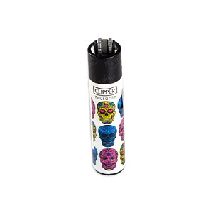 Isqueiro Clipper Grande Triple Skull 3/4