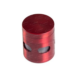 Dichavador de Metal Com Visor - Vermelho (4 Partes)