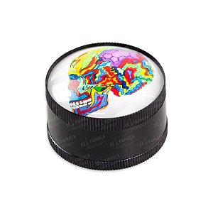 Dichavador de Metal 3D Caveira Mexicana II - Preto