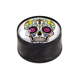 Dichavador de Metal 3D Caveira Mexicana VI - Preto