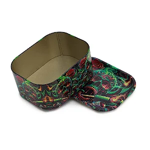 Bandeja De Metal Com Caixa - Skull Fire