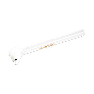 Piteira de Vidro longa Sadhu 6mm - Cachorro Branco