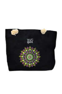 Bolsa De Praia Guru Spirit Mandalas - Preto