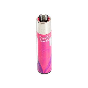 Isqueiro Clipper Grande Pink Nébula - Mix Rosa e Roxo