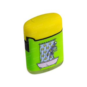Isqueiro Maçarico Zengaz Skeleton Box - Mix Verde e Amarelo