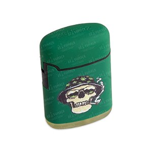 Isqueiro Maçarico Zengaz Skull Smoking - Verde