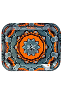 Bandeja de Metal Grande Sadhu - Mix Laranja e Cinza