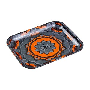Bandeja de Metal Grande Sadhu - Mix Laranja e Cinza