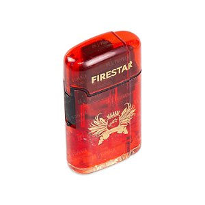 Isqueiro Maçarico Firestar 2 Chamas Translúcido - Vermelho