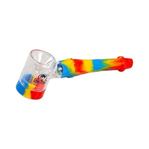 Pipe de Vidro e Silicone Na Boa - Mix Vermelho Amarelo Azul
