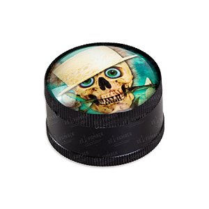 Dichavador de Metal 3D Skull - Verde Flor