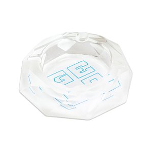 Cinzeiro de Vidro Gelo (Diamante) - Branco Logo Alternativo