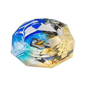 Cinzeiro de Vidro Gelo (Diamante) - Pinguim Na Praia