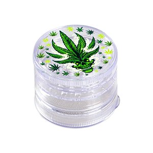 Dichavador de Plástico Skull Transparente - Caveira Smoking