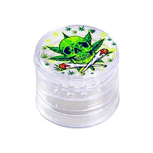 Dichavador de Plástico Skull Transparente - Caveira Weed