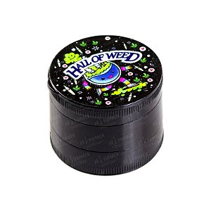 Dichavador de Plástico Hall Of Weed Preto - Weed