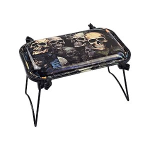 Bandeja De Metal Com Suporte Estampada - Caveiras