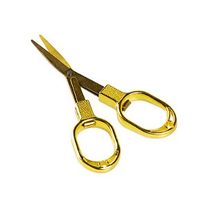 Tesoura Abduzido Dobrável Prime - Dourado / Dourado
