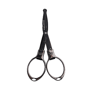 Tesoura Abduzido Dobrável Round Metal - Preto e Preto