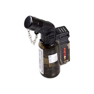 Isqueiro Maçarico Curvado WF Translúcido (1 Chama) - Preto