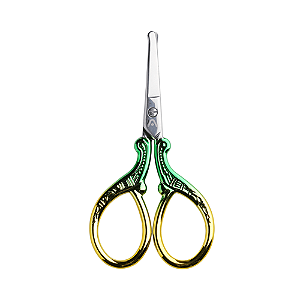 Tesoura Abduzido Hash Round (Sem Ponta) - Mix Verde e Dourado