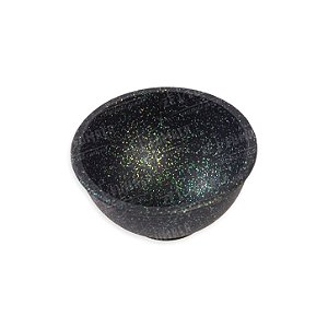 Mini Cuia de Silicone Glitter - Preto