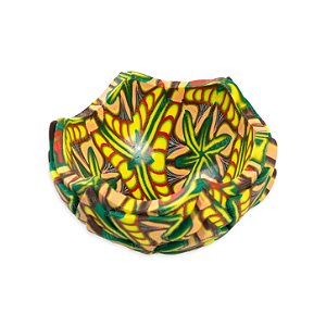 Cuia de Cerâmica Plástica Psicodélica Premium - Mix Bege, Verde e Amarelo