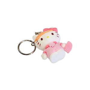 Chaveiro Hello Kitty Silicone Emborrachado – Rosa + Bolsa