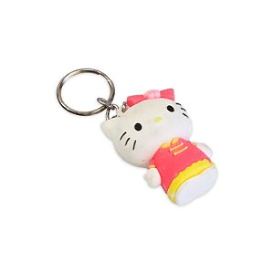 Chaveiro Hello Kitty Silicone Emborrachado – Rosa Escuro e Amarelo