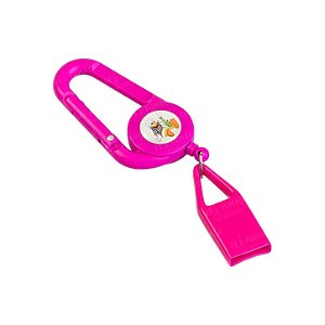 Porta Isqueiro com Chaveiro e Cordão Médio Rosa - Pato Donuts