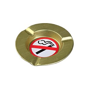 Cinzeiro de Metal Pequeno Dourado - Proibido Fumar