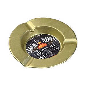 Cinzeiro de Metal Pequeno Dourado - Jack Daniels