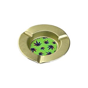 Cinzeiro de Metal Pequeno Dourado - Leaves