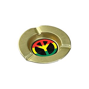 Cinzeiro de Metal Pequeno Dourado - Peace Reggae