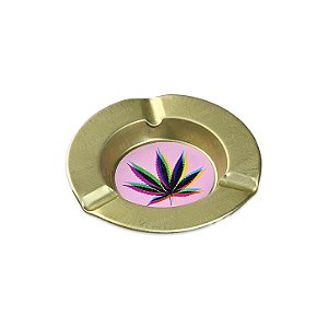 Cinzeiro de Metal Pequeno Dourado - Hemp Psicodélico