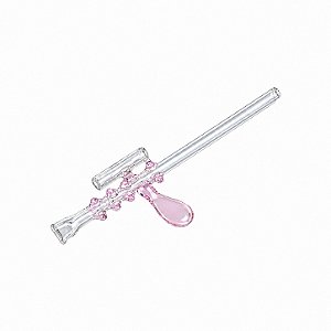 Piteira de Vidro Arma Antiestresse Rosa 7 mm