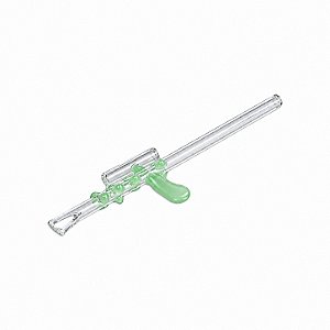 Piteira de Vidro Arma Antiestresse Verde 7 mm