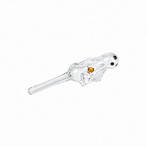 Piteira de Vidro Fantasma Branca 7mm