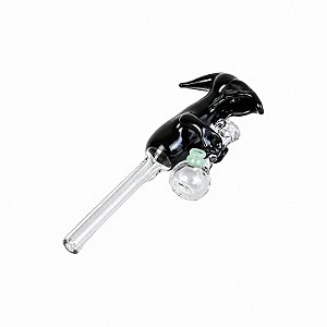 Piteira de Vidro Pânico Preta 7mm
