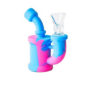 Mini Bong Silicone com Bowl de Vidro