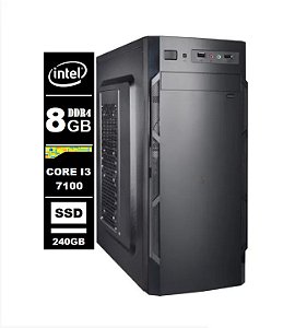 Computador Intel Core I3 7100 8gb Ddr4 240Gb Ssd Sata / Wifi