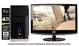 Computador Toshiba Core I3 4gb 500gb HDMI Monitor 18,5"