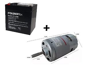 Kit Motor 775 19500rpm 230w + Bateria 12v Projetos Diversos