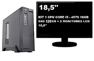 Desktop Intel Core I5 4ºgeração 16gb 120SSD + 2 Monitor 18,5