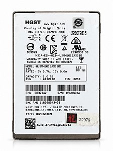 HD 1.6TB SAS SSD HGST 2.5P HUSMM1616ASS201 /0B32142 12 Gb/s