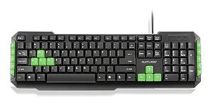 Teclado Gamer Usb Tc201 Multilaser Tecla De Ataque Verde