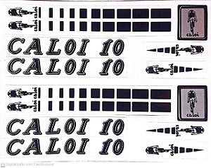 Cartela De Adesivos Caloi 10 PRETO