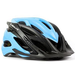 CAPACETE ADULTO AZUL/PRETO ABSOLUTE WILD COM LED TAMANHO G (56 A 60)