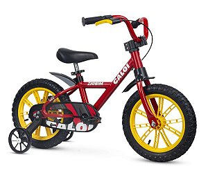 BICICLETA NATHOR ZIGBIM ARO(14) COR VERMELHA/AMARELHO MASCULINO